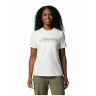 Koszulki sportowe damskie - Koszulka damska Columbia Boundless Beauty™ Logo Short sleeve Tee Rozmiar: XL / Kolor: biały/fioletowy - miniaturka - grafika 1