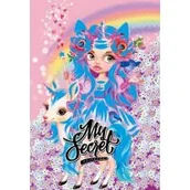 Szkolne artykuły papiernicze - Pamiętnik 135x197/48K kratka  brokat Jednorożce - miniaturka - grafika 1