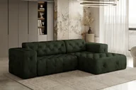 Narożniki - Sofa w kształcie L LUX narożnik, tkanina Whisper, wiele kolorów Zielony Prawostronny - miniaturka - grafika 1
