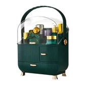 Kosmetyczki, organizery i kuferki - Szkatułka organizer kuferek na kosmetyki biżuterię (Butelkowa Zieleń) - miniaturka - grafika 1