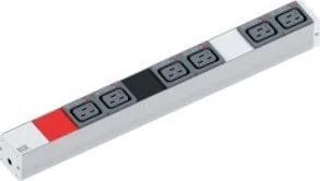 Bachmann BACHMANN IT PDU ALU 1U 6x C19 stekker 3x16A CEE rood - Gniazdka elektryczne - miniaturka - grafika 1