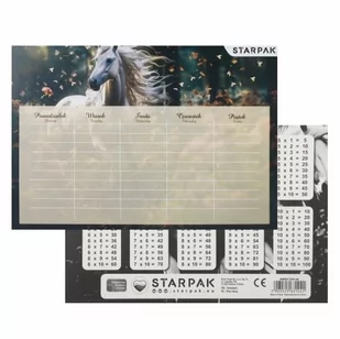 Plan lekcji z tabliczką mnożenia A5 Horse N STARPAK 536140 - Szkolne artykuły papiernicze - miniaturka - grafika 1