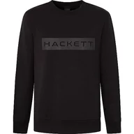 Bluzy męskie - Hackett London Bluza męska Essential Sp Crew, czarny (czarny), XL - miniaturka - grafika 1