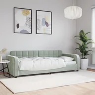 Sofy i kanapy - vidaXL Sofa z funkcją spania, jasnoszara, 80x200 cm, obita aksamitem - miniaturka - grafika 1