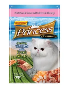 Princess Premium Kot Kurczak, tuńczyk i krewetki Saszetka 70g [PPP2] 6757 - Mokra karma dla kotów - miniaturka - grafika 3