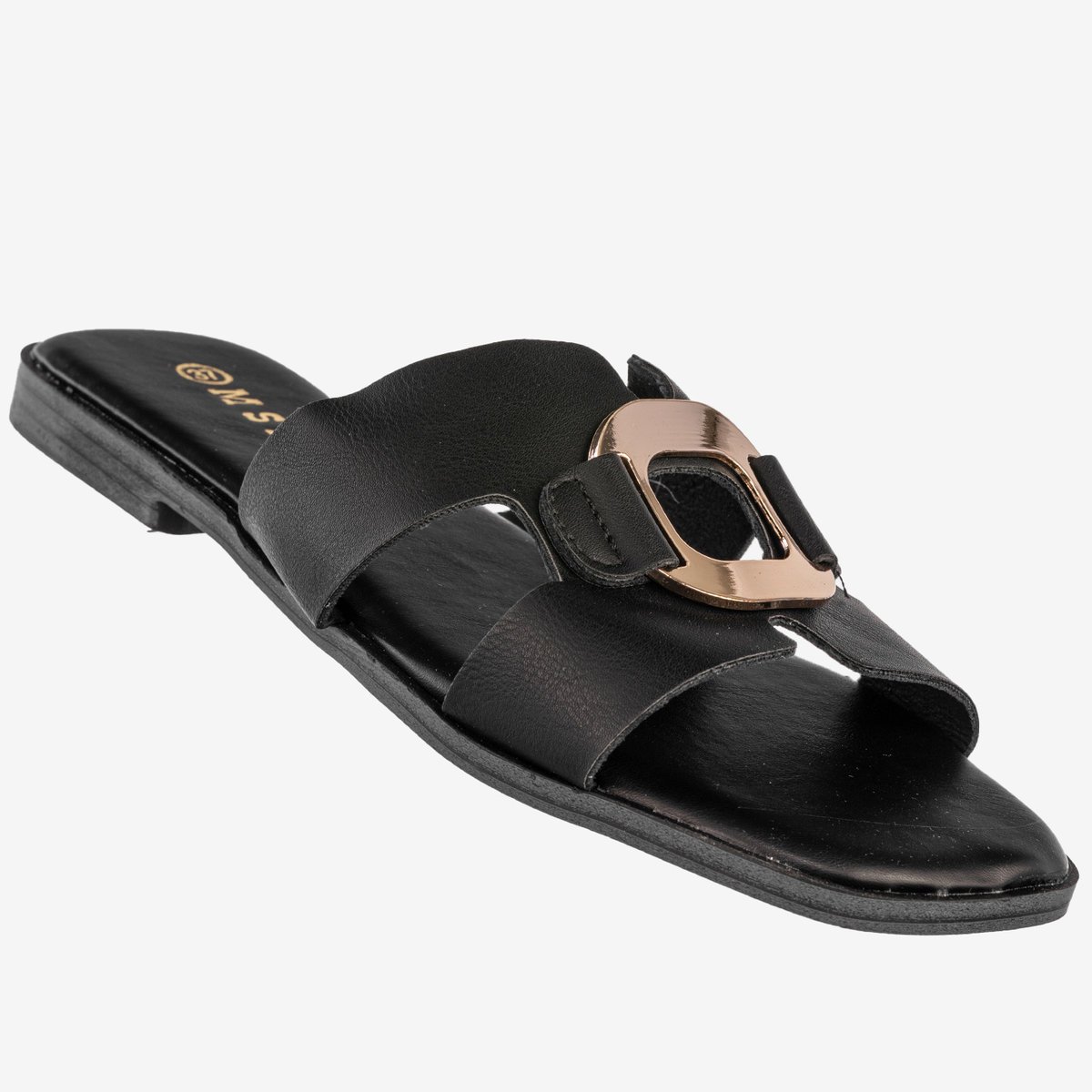 Klapki Damskie Ekoskóra Buty Na Lato Casual Stylowe Czarne MSMG WS9066 Czarny 36