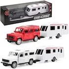 Samochody i pojazdy dla dzieci - Auto metalowe z przyczepą MIX - miniaturka - grafika 1