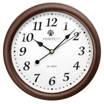 Nowoczesny Czytelny Zegar Ścienny Brązowy 28 CM Cichy Pływający Mechanizm