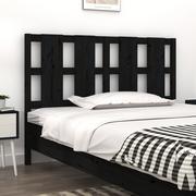 Inne meble do sypialni - Lumarko Wezgłowie łóżka, czarne, 145,5x4x100 cm, lite drewno sosnowe - miniaturka - grafika 1