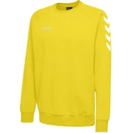 Bluzy męskie - BLUZA SPORTOWA MĘSKA ŻÓŁTA BAWEŁNIANA HUMMEL GO R. L - miniaturka - grafika 1
