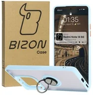 Etui i futerały do telefonów - Bizon Etui z uchwytem na palec Case Hybrid Ring do Xiaomi Redmi Note 14 5G, przydymione z jasnoniebieską ramką - miniaturka - grafika 1