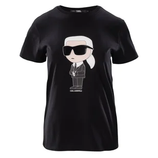 Damska Koszulka z krótkim rękawem KARL LAGERFELD IKONIK 2.0 KARL T-SHIRT 230W1700-999 – Czarny - Koszulki i topy damskie - miniaturka - grafika 1