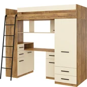 Łóżka dla dzieci i młodzieży - Łóżko Piętrowe Smyk Lewe Dąb Burgund / Krem MebloCross Krem, Dąb Burgundzki - miniaturka - grafika 1
