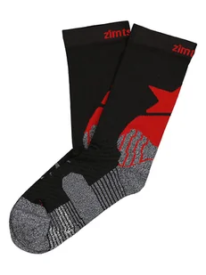 Zimtstern Skarpety sportowe "Techsockz MTB Performance" w kolorze czarno-szaro-czerwonym - Skarpetki męskie - miniaturka - grafika 1