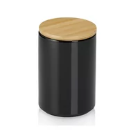 Pojemniki kuchenne - Pojemnik kuchenny, ceramika/bambus, 0,7 l, śred. 10 x 15 cm, czarny kod: KE-15273 - miniaturka - grafika 1