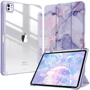 Etui Supero z klapką do iPad Pro 11 5 Gen. 2024, marmurkowe fioletowe - Etui do tabletów - miniaturka - grafika 1