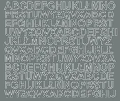Pasmanteria - Litery samoprzylepne z połyskiem, szare, 1,5 cm - miniaturka - grafika 1