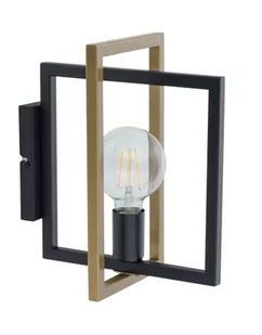 Sigma czarna lampa ścienna z kwadratowym kloszem EDEN 32238 czarno-złoty kinkiet metalowa klatka geometryczny klosz 32238 - Lampy ścienne - miniaturka - grafika 1
