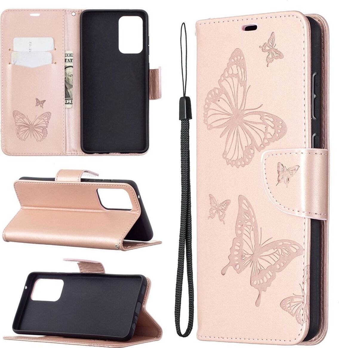 Pokrowiec König Design kompatybilny z Samsung Galaxy A72 5G z syntetycznej skóry - Etui na telefon komórkowy różowe