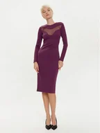 Sukienki - PINKO Sukienka koktajlowa 103844 A208 Bordowy Slim Fit - miniaturka - grafika 1