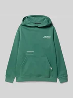 Swetry dla chłopców - Bluzka o kroju regular fit z kapturem i naszywką z logo - miniaturka - grafika 1