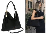 Torebki damskie - Torebka Damska Listonoszka Worek Shopper Torba na Ramię CC3151 Czarna - miniaturka - grafika 1