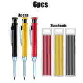 Inne - TEMU Zestaw Mechanicznych Ołówków do Stolarstwa z Długą Końcówką 2.8mm, Dostępne 3 Kolory, Ołówki do Głębokich Otworów, Ołówki do Rysowania - miniaturka - grafika 1