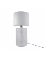 Lampy stojące - Zuma Line Stojąca LAMPKA nocna AMARSA 5506WH szklana LAMPA stołowa biała przezroczysta 5506WH - miniaturka - grafika 1