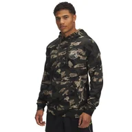 Bluzy męskie - Męska bluza dresowa nierozpinana z kapturem Under Armour Project Rock AOP Terry HD - khaki - UNDER ARMOUR - miniaturka - grafika 1