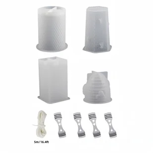 TEMU 4-częściowy zestaw form do świec silikonowych HONEY ROSE, 3D wzór w koszyczkach miodowych, zestaw do robienia świec DIY z formami do wosku i - Inne - miniaturka - grafika 1