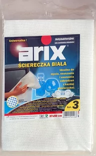 ARIX - Ściereczka biała - uniwersalna biała - antybakteryjna - 37x50 cm - 3 szt. - Ściereczki, gąbki, czyściki - miniaturka - grafika 1