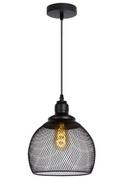Lampy sufitowe - Lucide Industrialna LAMPA wisząca MESH 43404/22/30  metalowa OPRAWA zwis siatka kopuła loft czarna - miniaturka - grafika 1