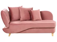 Szezlongi - Szezlong welurowy z pojemnikiem lewostronny różowy MERI II - miniaturka - grafika 1