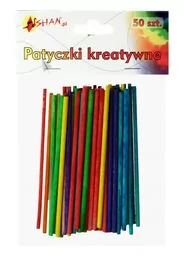 Patyczki kreatywne okrągłe kolorowe 9cm 3 mm 50 szt Shan SPT08 - Zabawki kreatywne - miniaturka - grafika 1