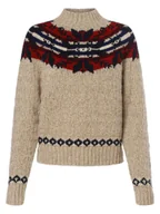 Swetry damskie - Polo Ralph Lauren Sweter damski z dodatkiem lnu Kobiety Wełna beżowy|niebieski|czerwony wzorzysty, S - miniaturka - grafika 1
