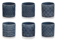 Donice - Doniczka Ceramiczna Niebieska Mix 16 Cm - miniaturka - grafika 1