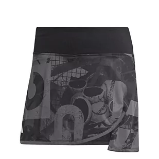 adidas Damska spódnica Rock Club Graphskirt, Grey Five/Black/Carbon, HR6492, XL - Spódnice - miniaturka - grafika 1