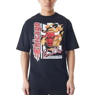 Koszulki męskie - New Era Koszulka unisex NBA z nadrukiem płomienia oversize Chicago Bulls czarna czerwona koszulka - miniaturka - grafika 1