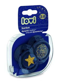 LOVI Lovi Smoczek silikonowy dynamiczny 3-6m Stardust blue 2szt - Smoczki uspokajające - miniaturka - grafika 2