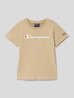 Koszulki dla chłopców - T-shirt z nadrukiem z logo - miniaturka - grafika 1
