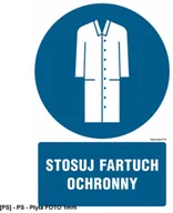Tablice BHP - SIGNPROJECT GL028 - Stosuj fartuch ochronny 300x450 - miniaturka - grafika 1