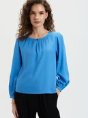 Bluzki damskie - Zwiewna bluzka z wiskozą - miniaturka - grafika 1