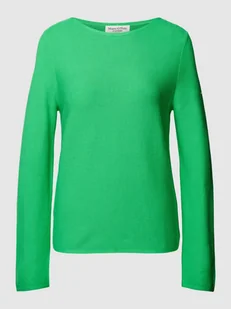 Sweter z dzianiny w jednolitym kolorze - Swetry damskie - miniaturka - grafika 1