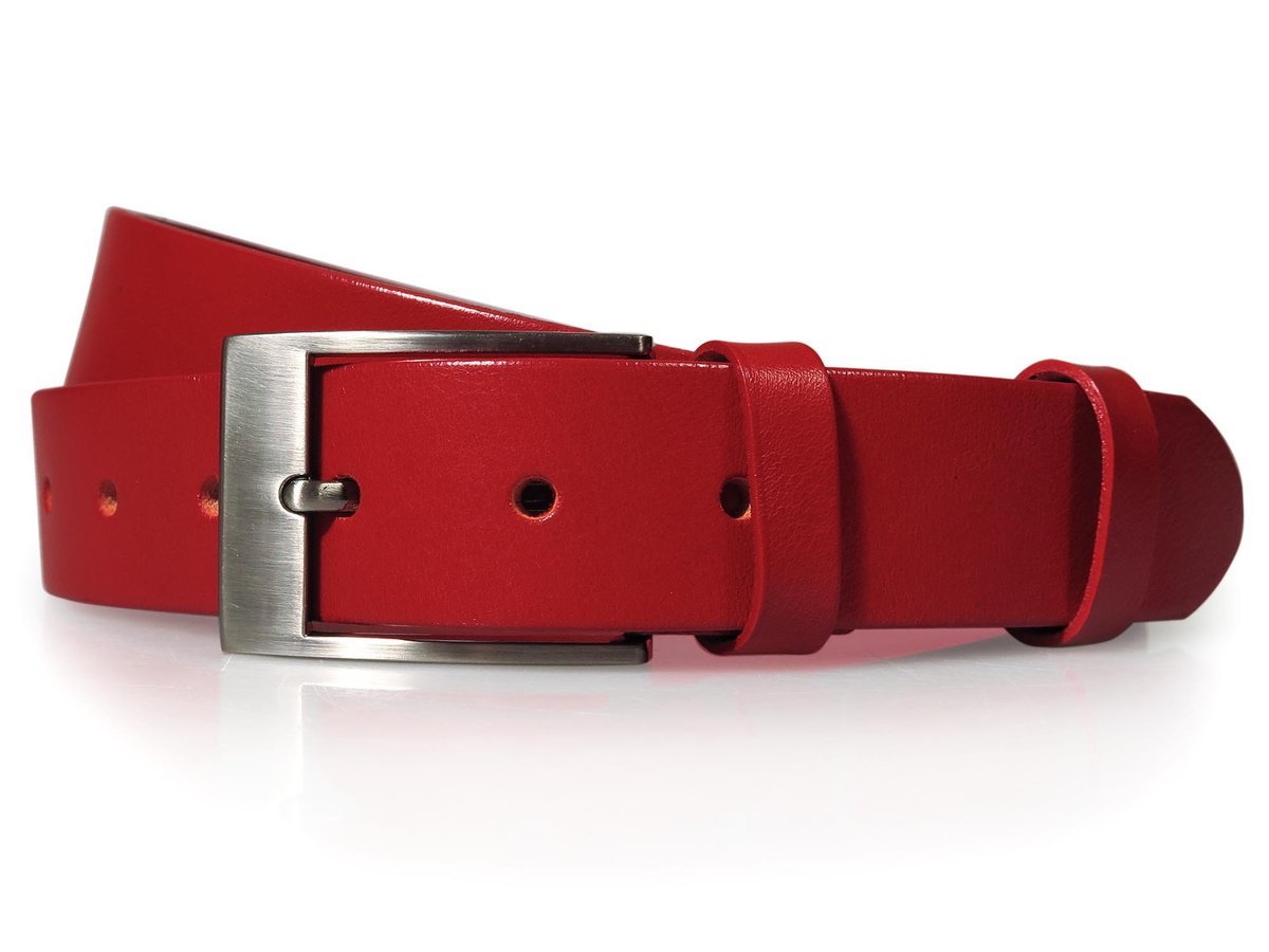 Czerwony pasek męski KMG41 110 cm