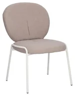 Krzesła - Szare tapicerowane krzesło z białymi nogami F1-H48 - miniaturka - grafika 1