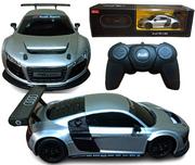 Zabawki zdalnie sterowane - Autko Zdalnie Sterowane Rastar AUDI R8 LMS Samochód Auto Na Pilot 2,4 GHz RC 1:24 srebrne - miniaturka - grafika 1