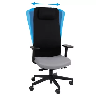 Fotel biurowy, krzesło biurowe Ergonomiczny Fotel Biurowy Grospol Mike 2 Smart Move R11 Black Tkanina Note N05 Szary - Fotele i krzesła biurowe - miniaturka - grafika 1