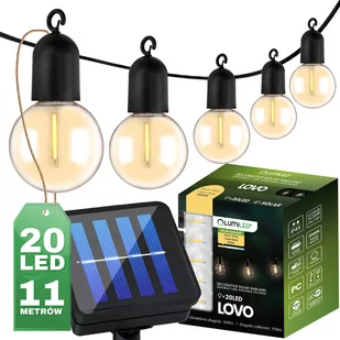 Girlanda Solarna Ogrodowa 20x LED Ozdobne Kuleczki 11.58m 3000K Ciepła LOVO LUMILED - Lampy ogrodowe Girlanda Solarna Ogrodowa 20x LED Ozdobne Kuleczki 11.58m 3000K Ciepła LOVO LUMILED - Lampy ogrodowe - miniaturka - grafika 1