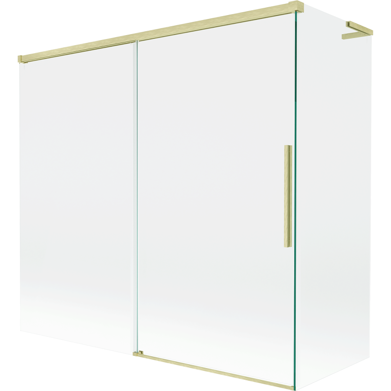 Mexen Rox L parawan nawannowy 2-skrzydłowy rozsuwany 170 + 75 x 150 cm, transparent, złoty szczotkowany - 8C9L-170-075-55-00