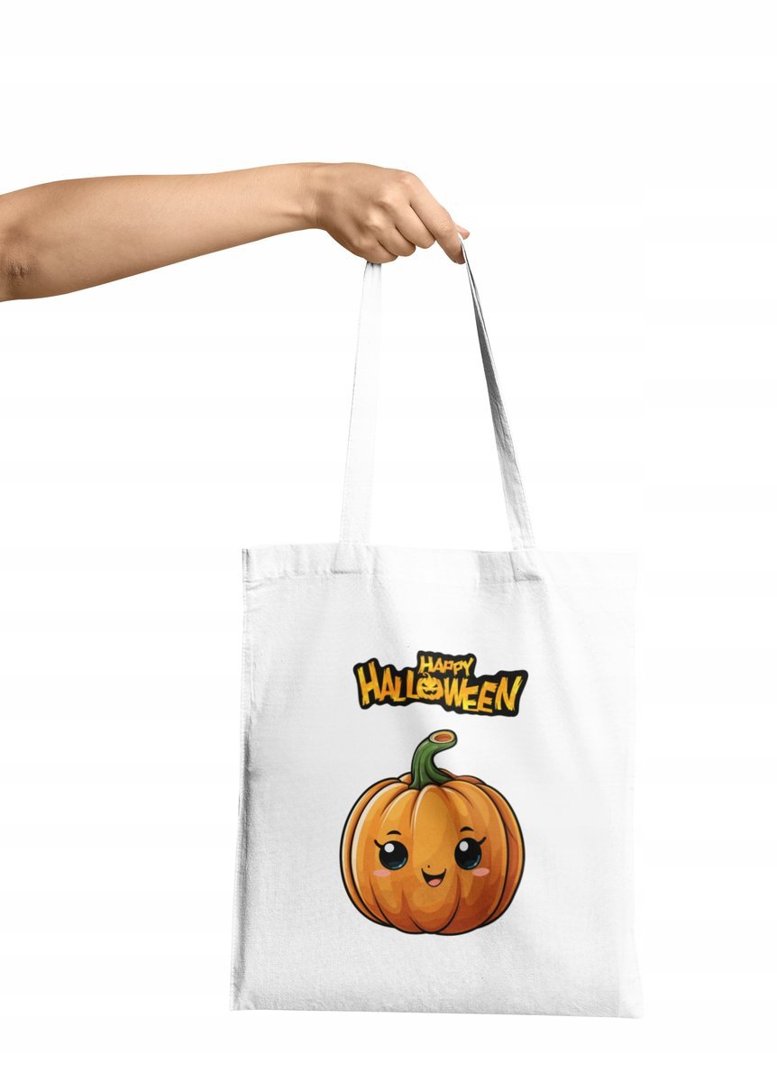 Torba Shopper Materiałowa Na Ramię Prezent Dla Niej Happy Haloween Dynia